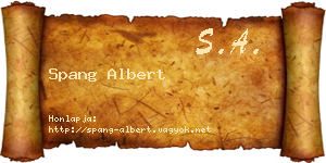 Spang Albert névjegykártya