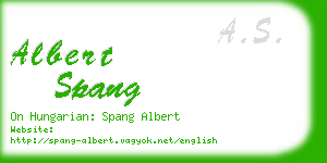 albert spang business card